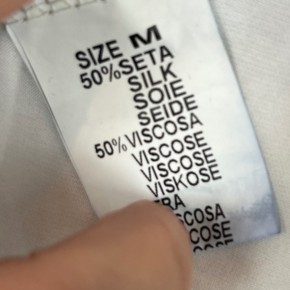 Tempo Paris Blue/White Ombré Asymmetrical Sheer Blouse with Cami; Size M - Picture 6 of 9